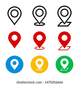 Map pin vector icon set. Map pin concept for logo element web and mobile