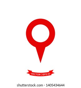 map pin vector icon in trendy flat design 