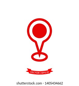 map pin vector icon in trendy flat design 