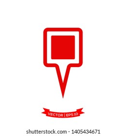 map pin vector icon in trendy flat design 