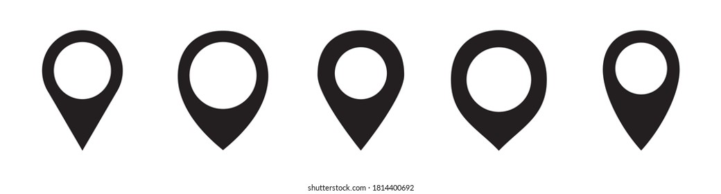 Map pin vector icons collection in simple design