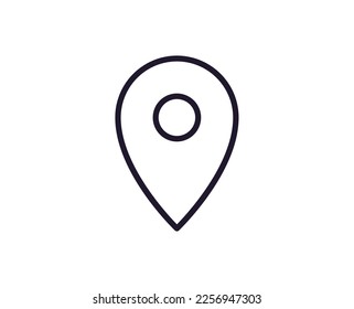 Map pin vector line icon. Premium quality logo for web sites, design, online shops, companies, books, advertisements. Black outline pictogram isolated on white background 