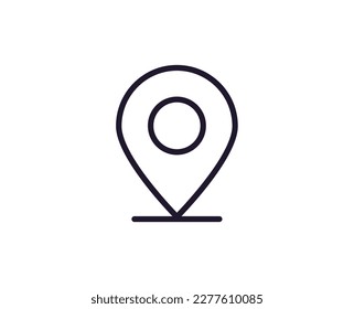 Map pin vector line icon. Premium quality logo for web sites, design, online shops, companies, books, advertisements. Black outline pictogram isolated on white background 