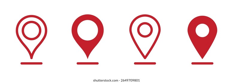 map pin vector logo template, locator icon . Unique Navigation Pin Set for Designers . eps 10