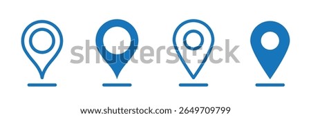 map pin vector logo template, locator icon . Unique Navigation Pin Set for Designers . eps 10