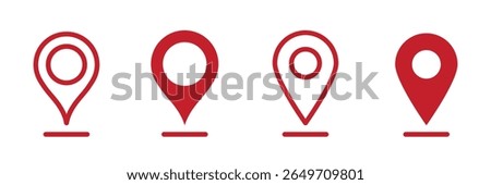 map pin vector logo template, locator icon . Unique Navigation Pin Set for Designers . eps 10