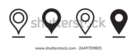 map pin vector logo template, locator icon . Unique Navigation Pin Set for Designers . eps 10