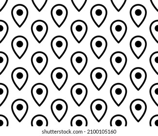 map pin, vector seamless pattern, Editable can be used for web page backgrounds, pattern fills