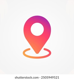Map pin web icon, pin location icon gradient color. Gps pointer sign. Navigation symbol. Social media concept. Vector