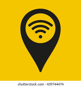 Map Pin WiFi Icon