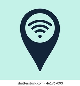 Map Pin WiFi Icon