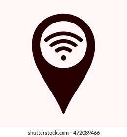 Map Pin WiFi Icon