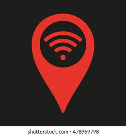 Map Pin WiFi Icon