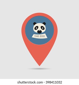 Map pin for zoo location. Vector illustration