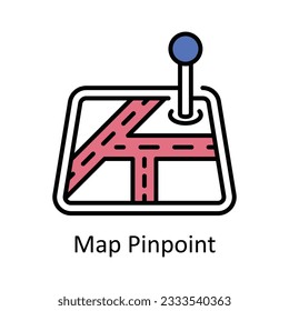 Map Pinpoint Filled Outline Icon Design illustration. Map and Navigation Symbol on White background EPS 10 File