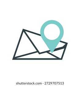 Map pinpointing location on stylish folded paper background
