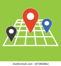 Mapa con pines. (Negro, Rojo, Azul)
