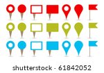 map pins in colors, red, green and blue