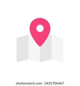 Map with pins. gps information. Map icon illustration.