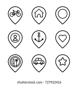 Map Pins Icon Set
