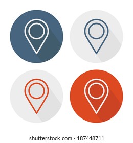 Map pins icon. Vector illustration