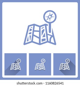 Map pins icons set