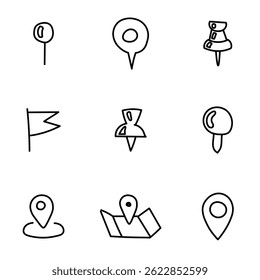 Map Pins and Location Markers – Hand Drawn Vector Icon Pack