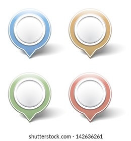 Map pins on white background, vector eps10 illustration