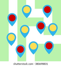 Map Pins Pointer Vector