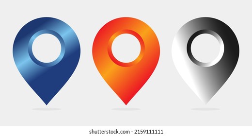 Map pins set. Set location pointer icon symbols collection.