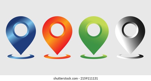 Map pins set. Set location pointer icon symbols collection.