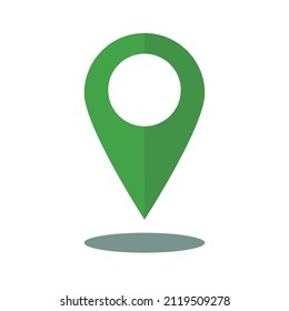Map pins and shadow icons. Location information. Editable vectors.