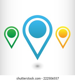 map pins sign location icon set