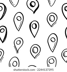 map pins sign location icon Seamless pattern