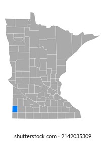Map of Pipestone in Minnesota on white