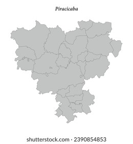 map of Piracicaba is a mesoregion in Sao Paulo state with borders municipalities