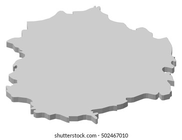 Map - Pirkanmaa (Finland) - 3D-Illustration