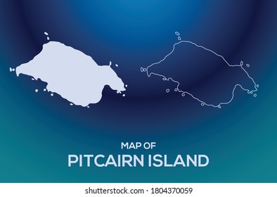 Map of Pitcairn Island vector silhouette isolated file.Abstract design, High detailed silhouette illustration. Full Editable Pitcairn Island map vector eps file for anywhere use.