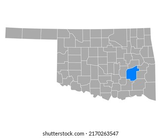 Map Of Pittsburg In Oklahoma On White