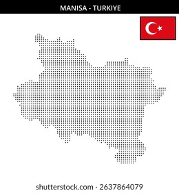 Map of pixelated Manisa Turkey