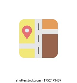Mapa, icono de marcador de posición. Elementos vectoriales de color simples de iconos de navegación para ui y ux, sitio web o aplicación móvil