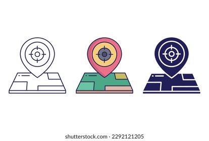 Map Placeholder line and solid illustration icon