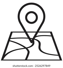 Map with Placeholder On Top icon line icon for locate Map Cursor creative Lineal icon Map And Location Marker Line Icon Cartography Concept Geolocation Sign
