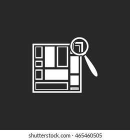 Map plan loupe symbol sign simple icon on background