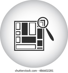 Map plan loupe symbol sign simple icon on background