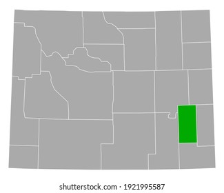 Map of Platte in Wyoming on white
