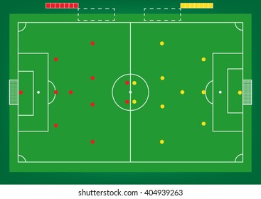 Map of playing football  The  coach planned in the football tournament.