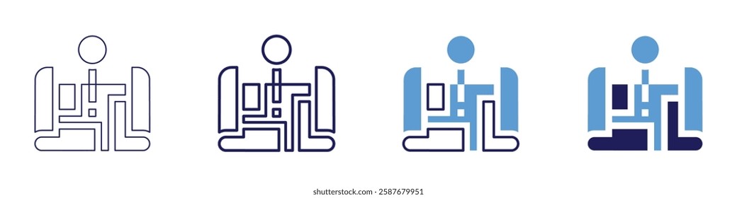 Map plugin icon in 4 different styles. Thin Line, Line, Bold Line, Duotone. Duotone style. Editable stroke.