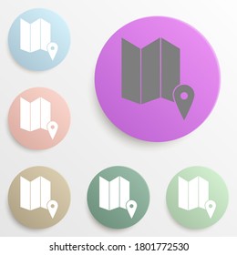 Conjunto de colores de la insignia de punto de mapa. Glifo simple, vector plano de iconos web para ui y ux, sitio web o aplicación móvil