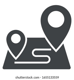 Map point black icon on white background
